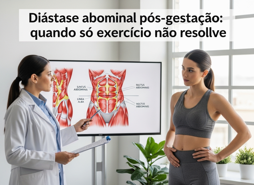 Diástase abdominal pós-gestação: quando só exercício não resolve