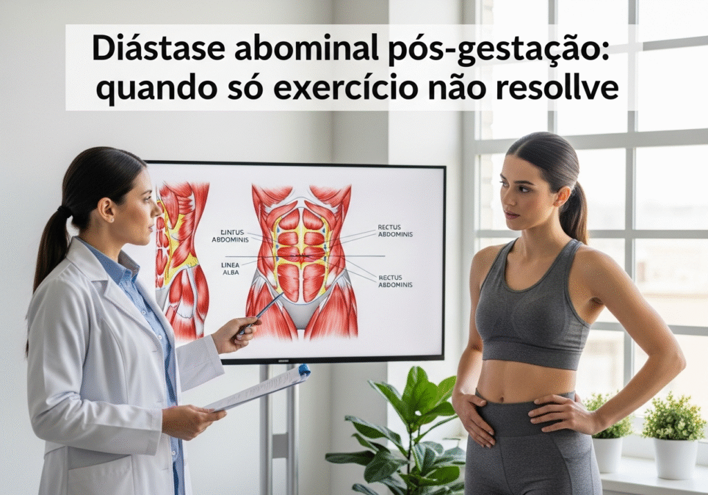 Diástase abdominal pós-gestação: quando só exercício não resolve