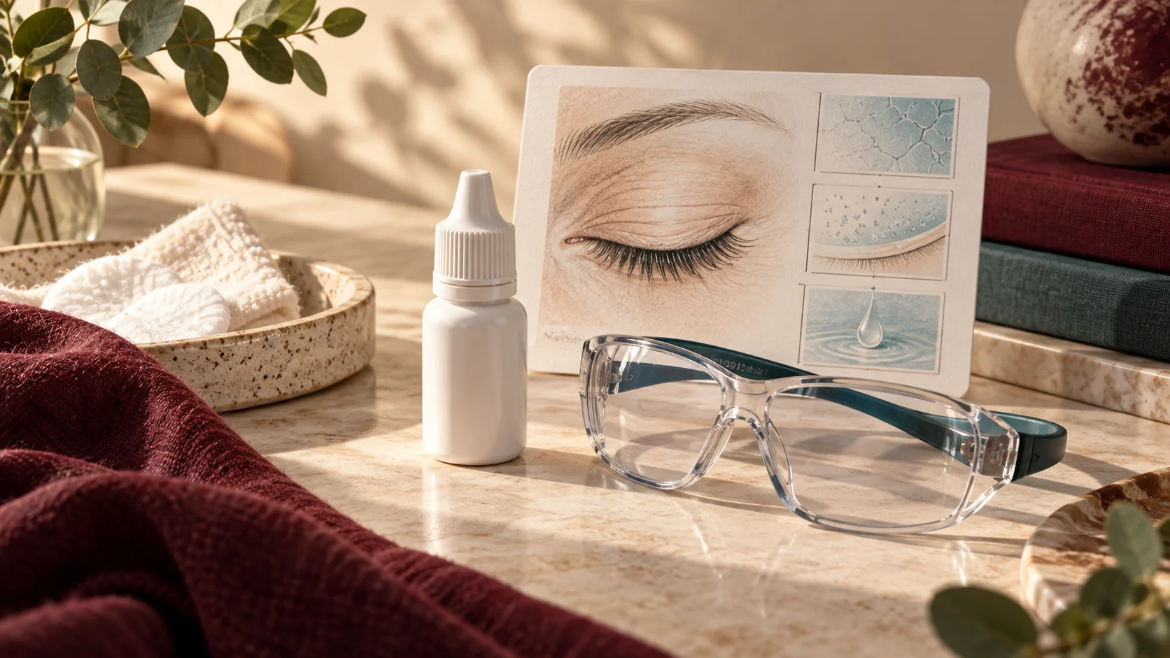 Ilustração sobre Blefaroplastia e olho seco: por que a avaliação ocular importa