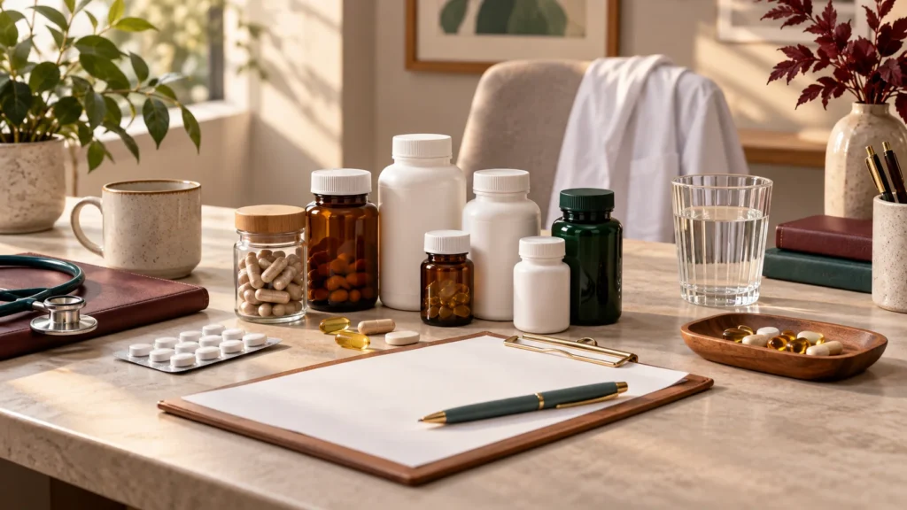 Ilustração sobre Medicamentos e suplementos antes da cirurgia: o que informar à equipe